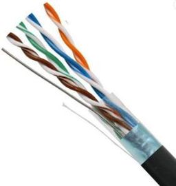 24AWG découvrent le câble de cuivre de réseau, gris extérieur/bleu de câble de réseau d'Utp Cat6