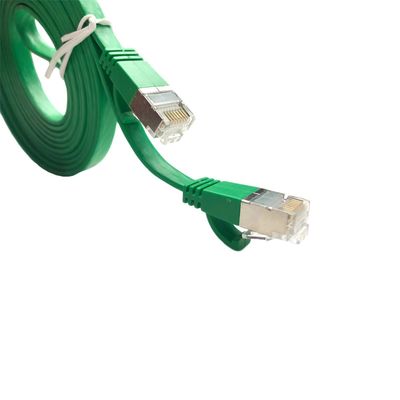 Corde de correction plate protégée d'Ethernet de ftp Cat5e Cat6 Cat6A avec le connecteur RJ45